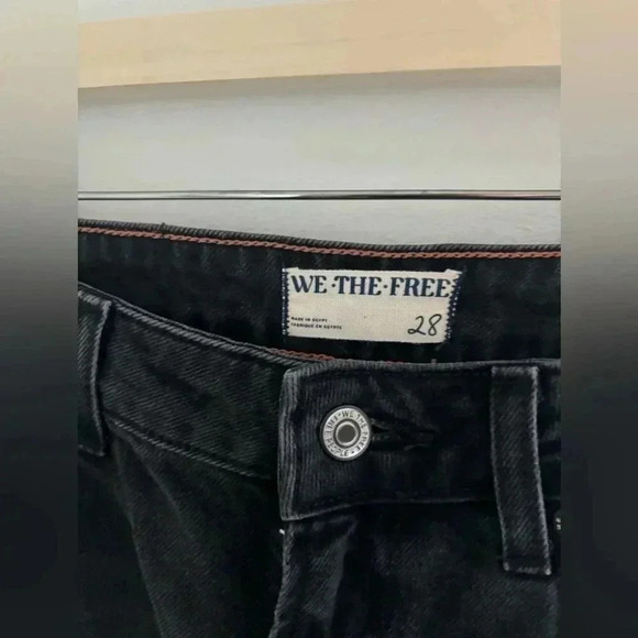 Free People Pacifica High Rise Slim Straight Jeans Black  NWT - Picture 10 of 10